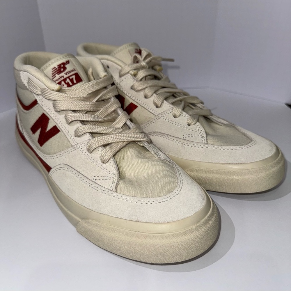 EUC New Balance Numeric 417 Villani Sea Salt & Brick Red Skate Shoes (Worn Once)